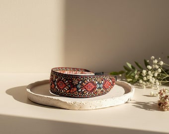 Vintage Jacquard Wide Padded Headband with Floral Embroidery, Elegant Boho Retro Hair Accessory for Women, Handmade Gift for Daily Wear