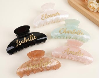 Personalized Hair Claw Clip for Mothers Day, Custom UV Name Acetate Clip, Sweet Gift for Mom, Grandma, Daughter from Family Love Cute