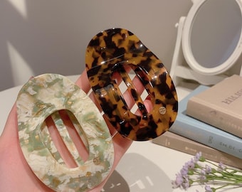 Cellulose Acetate Arc Glitter Amber Pink White Small Hair Claw Hollow Arc Design with  Sparkle Clip for Thin Hair Gift for Her Daily Wear