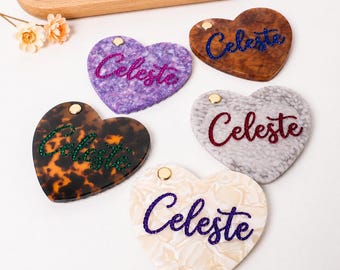 Personalized Heart Acetate Hair Claw Custom Name Hair Clip Rhinestone Letter Barrette Gift for Her Aesthetic Hair Accessory Bridesmaid Gift