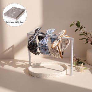 Paisley Printed Cotton Fabric Bow Knot Headband Wide Soft Padded Hair Accessory Cute Boho Style Comfortable for Daily Wear Gift for Women