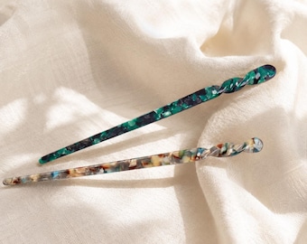 Acetaat haarspeld, elegante spiraalvormige knotmaker, haarspeld in Koreaanse stijl, cadeau voor haar
