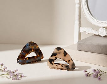 Acetaat Hol Haar Klauw Clip Holle Driehoek Ontwerp Lichtgewicht Schildpad Elegant Alledaags Haaraccessoire Voor Vrouwen Alledaags Cadeau