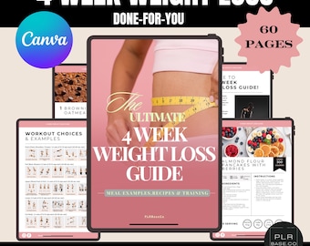4-Week Weight Loss Plan Canva eBook Template | Digital Download | Fitness & Nutrition Guide for Coaches