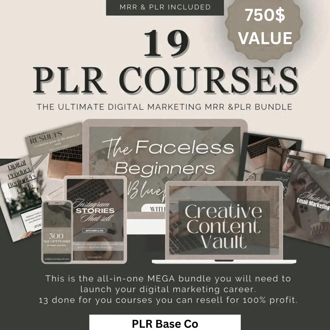 PLR Digital Marketing Course Bundle With MRR Rights Canva Course Master ...