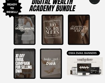 Digital Wealth Academy DWA Resource Bundle with PLR & MRR Passive income guide Canva Guide