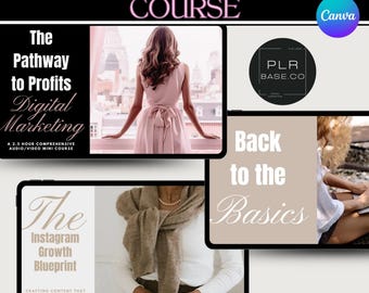 The Mini Course Bundle For Digital Marketing with PLR & MRR Resell Rights Canva Course + Mockups