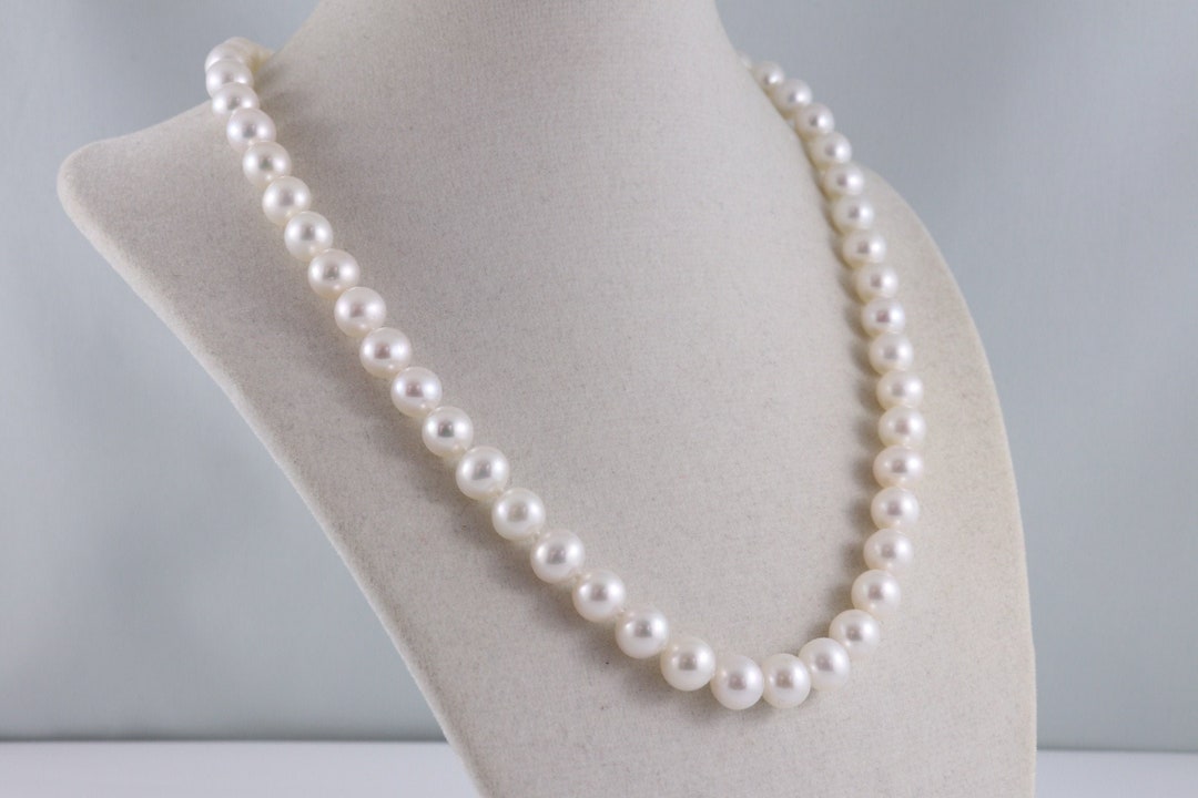 Pearl Necklace Classic White Pearl Necklace Wedding Jewelry