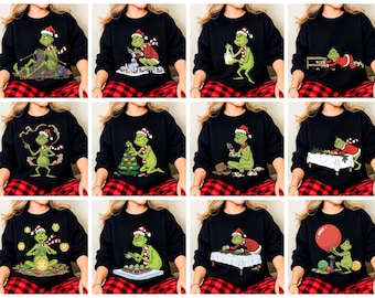 Más de 6 archivos PNG de El Grinch / Archivos PNG de Navidad del Grinch, Cricut y Silhouette, imágenes prediseñadas PNG, diseño único, descarga instantánea