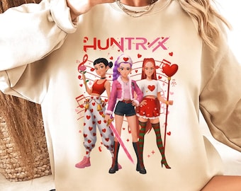 San Valentín Kpop Huntrix PNG, San Valentín 6 7 Saja Girls PNG, Cazador de demonios PNG, Kpop 6 7 Meme Png, K pop Huntrix Clipart, Descarga digital