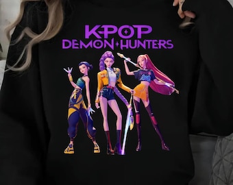 Paquete de imágenes prediseñadas de sublimación PNG de KPop Hunters, paquete de imágenes prediseñadas digitales Huntrix para cumpleaños, camisetas de K-pop, pegatinas de Demon Hunters, para planchar