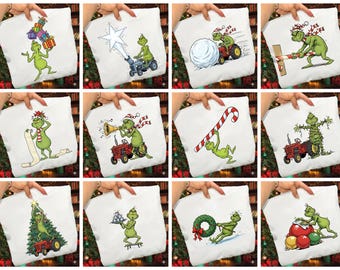 Paquete de imágenes PNG navideñas del Grinch: Diseños de imágenes prediseñadas del Grinch (Descarga instantánea)