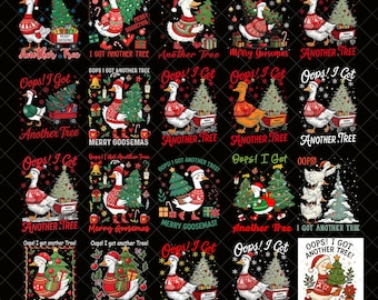 ¡Uy, tengo otro árbol! PNG, Diseño retro de humor navideño, Navidad sarcástica PNG, Diseño "Uy, tengo otro árbol", Ganso navideño divertido PNG