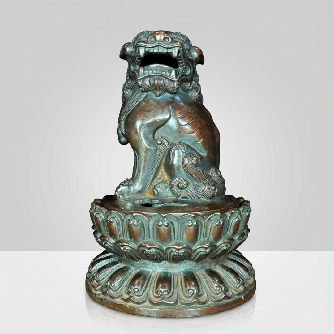 Vintage Solid Brass Lotus Base Lion Incense Burner J0060 - Etsy
