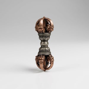 Handmade Copper Vajra Dorje Pendant Vintage Buddhist Ritual Charm H0077