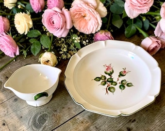 1 Servierplatte und 1 Soßenschüssel, Vintage-Rosa MOTTON