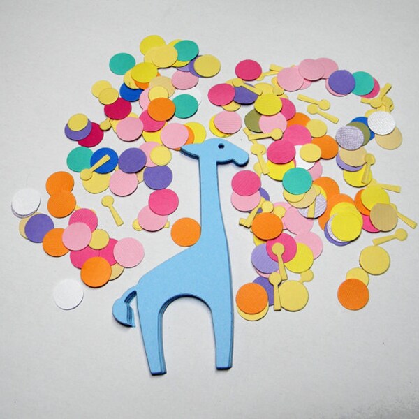 Giraffe blue Die Cuts - Supplies by UniquesStashNStuff - set of 12