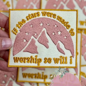 If The Stars Were Made To Worship Patch, Christian Hat Patch, Embroidered Patch, Trucker Hat Patch, Iron On, Trendy Hat Patch, Jesus Patch