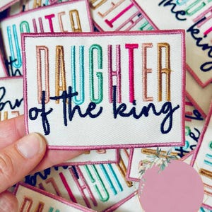 Daughter Of The King Patch, Christian Hat Patch, Embroidered Patch, Trucker Hat Patch, Iron On, Trendy Hat Patch, Jesus Patch