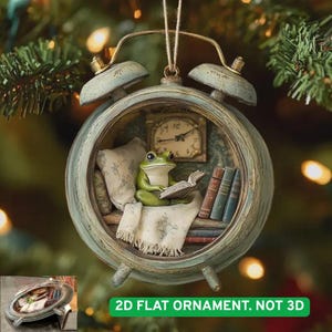 Frog in Time 2D Flat Acrylic Ornament, Cute Frog Ornament, Frog Keepsake, Funny Animal Ornament, Frog Lover Ornament Gift, Funny Frog Lover