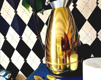 Vintage Coffee Carafe Midcentury Modern  Alfi Brand Gold Finish 1.2L Vacuum Seal