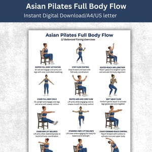Organigramme du Pilates pour tout le corps | 12 exercices de tonification équilibrée (téléchargement numérique)
