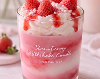 Strawberry Milkshake Candle | Dessert Soy Wax Candle|