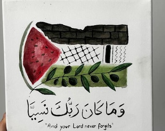 Hand-painted arabic calligraphy