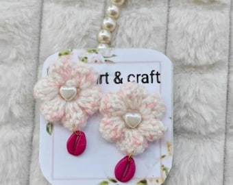 Crochet Floral Earrings – Handmade Lightweight  Earrings