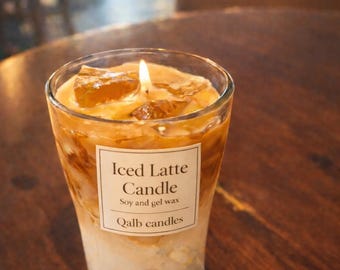 Iced Coffee Candle | Handmade Soy & Gel Wax Dessert Candle|