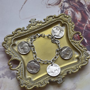 Buffalo Coin bedelarmband - roestvrij staal