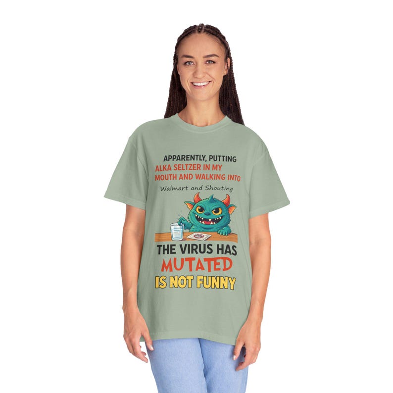 Camiseta de monstruo viral mutado / Camiseta divertida de dibujos animados de virus, humor de cuarentena imagen 13