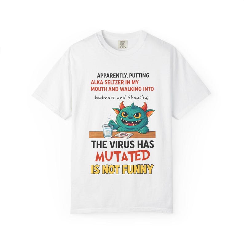 Camiseta de monstruo viral mutado / Camiseta divertida de dibujos animados de virus, humor de cuarentena imagen 3