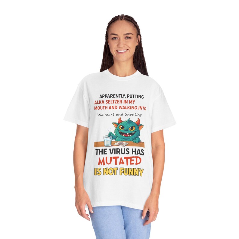 Camiseta de monstruo viral mutado / Camiseta divertida de dibujos animados de virus, humor de cuarentena imagen 11