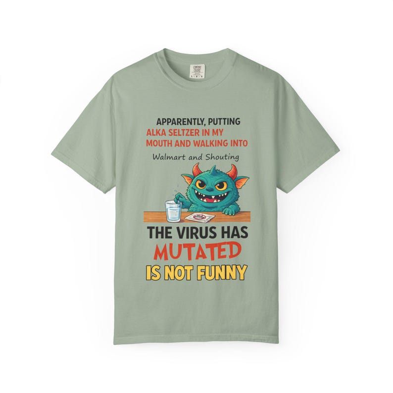 Camiseta de monstruo viral mutado / Camiseta divertida de dibujos animados de virus, humor de cuarentena imagen 5