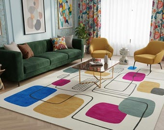 Modern Geometric Multicolor Area Rug