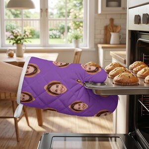 Custom Face Oven Mitt Set,Personalized Photo Oven Gloves,Custom Kitchen Gift,Customized Baking Glove,Gift for Mom,Custom Kitchenware for Her
