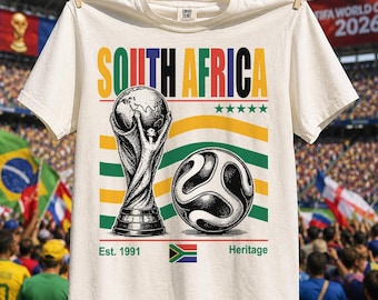 Vintage South Africa Soccer Comfort Colors Shirt, Retro 90s South Africa Football World Cup 2026 Sweatshirt