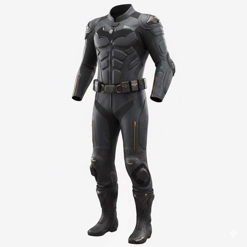 Dark Knight Leather Motorcycle Suit • Custom Handmade Biker Racing Gear image 1