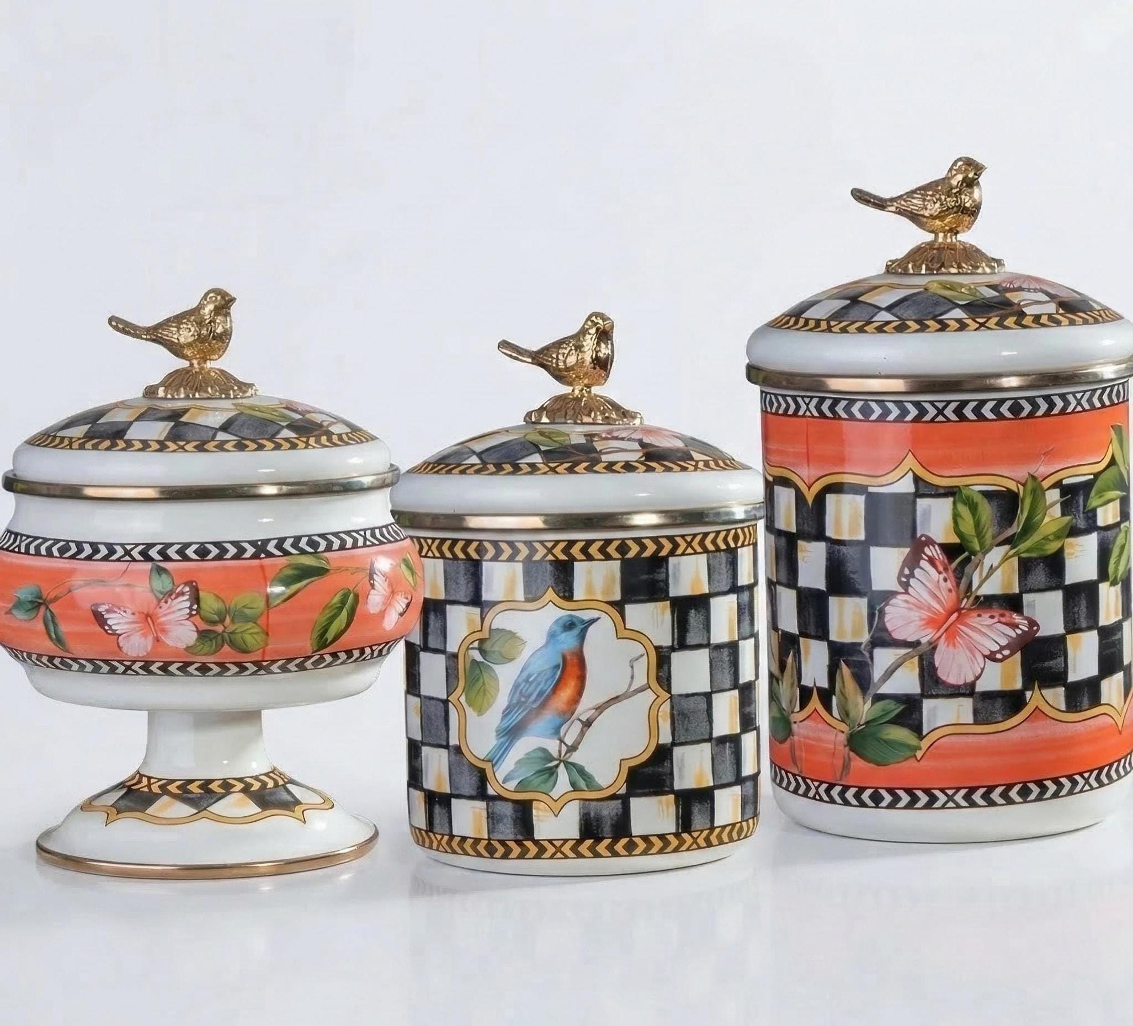 Vintage Butterfly Canister Set - Etsy