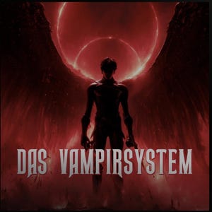 May include: A digital illustration of a figure with large, dark wings against a fiery red background. The text "DAS VAMPIRSYSTEM" is displayed in white at the bottom of the image, suggesting a fantasy or horror theme.