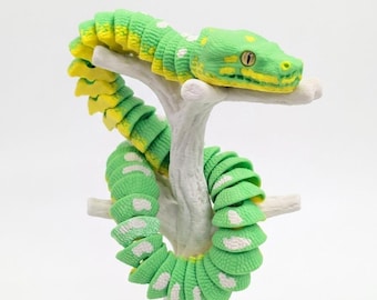 Gegliederte grüne Baum-Schlange - 3D gedrucktes Fidget-Spielzeug