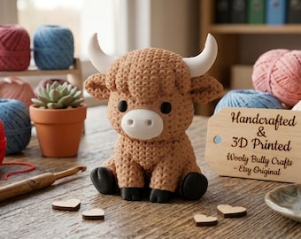 Highland Kuh - 3D Gestricktes Plüschtier
