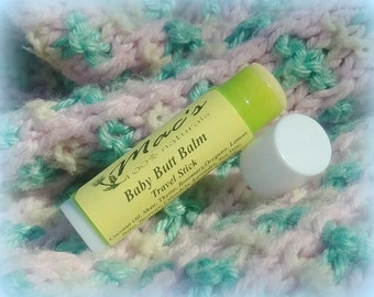 Mac's 100% Natural-Travel Stick- Baby Butt Balm for Diaper Rash, Petroleum Free, Alcohol Free, Baby Shower Gift