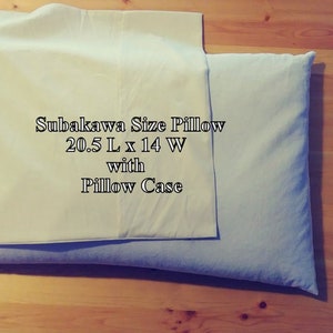 Mac's Set, Japanese Style/Size Buckwheat Hull Pillow & 1 Pillow Case, 100% Unbleached Cotton Muslin, No Zipper