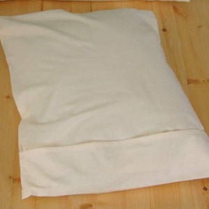 Mac's Set, Travel Size Buckwheat Hull Pillow & 1 Travel Size Pillow Case, 100% Unbleached Cotton Muslin, No Zipper image 5