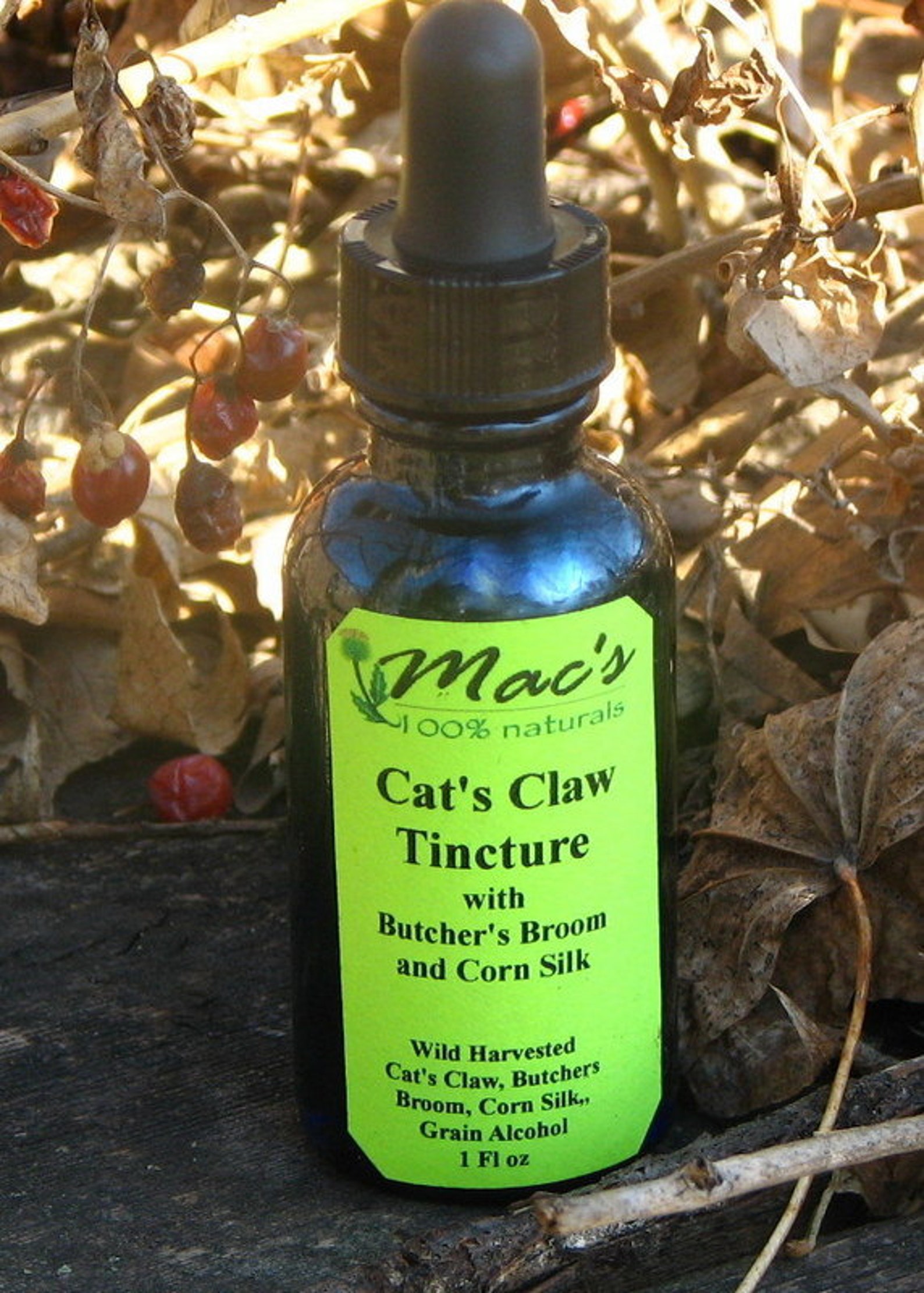 Mac's Natural Cat's Claw Tincture With Butcher's Etsy