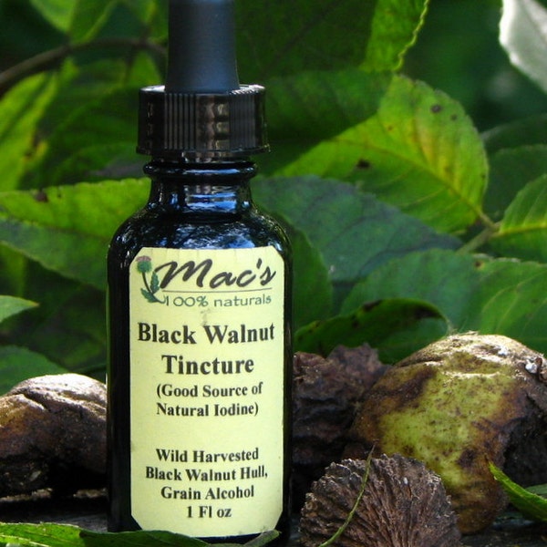 Mac's Natural Black Walnut Hull Tincture, Organic, Wild Harvested