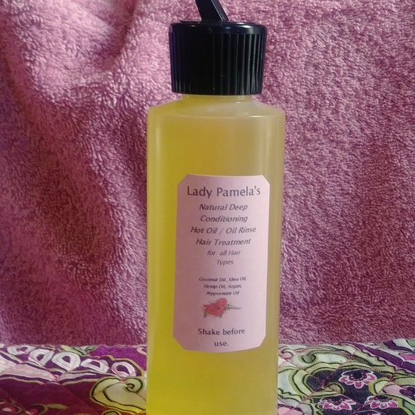 Lady Pamela's Natural Deep Hair Conditoner, Hot Oil Treatment, Oil Rinse, Argan Oil, Natural & Color Treated Hair, Chemical Free, No Fillers