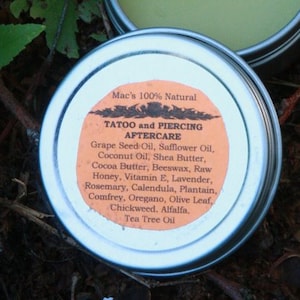Mac's 100% Natural Tattoo and Piercing Salve, Chemical Free